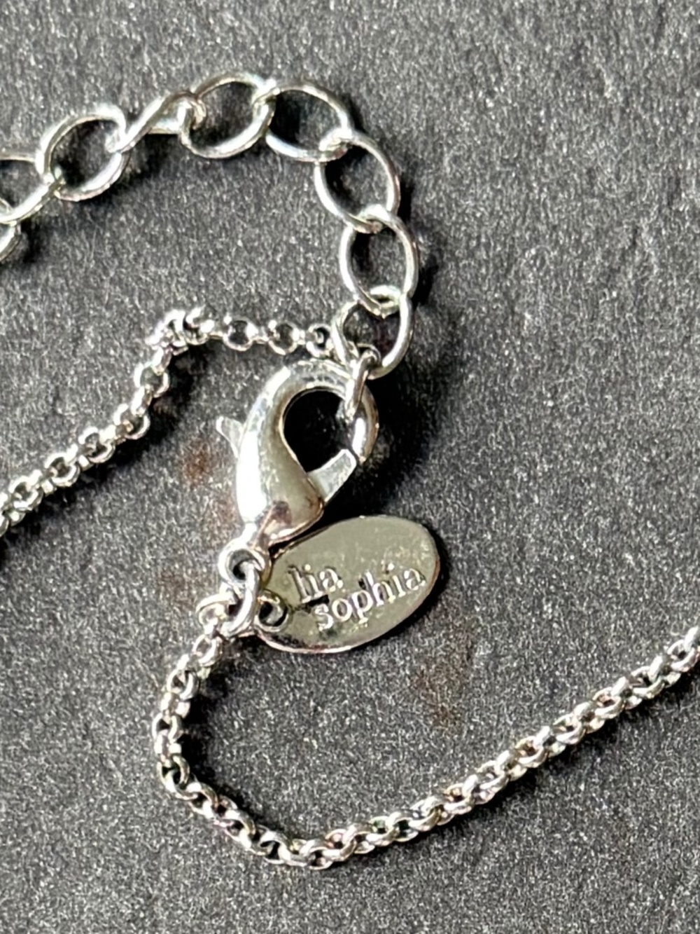 LIA SOPHIA Strawberry Charm Pendant Necklace Silver NWOT - Picture 3 of 4